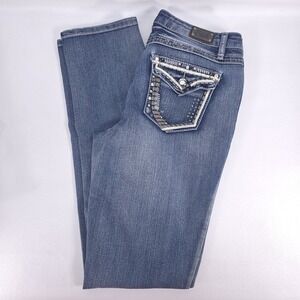 Earl Jean Womens 6 Embellished Pocket Jeans Bootcut Mid‎ Rise Y2K Western Style